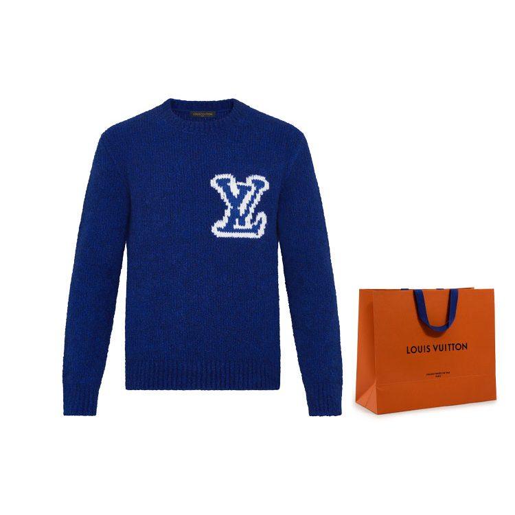 Louis Vuitton 2010s LV-Intarsia Crew-neck Sweater 1A7XOI