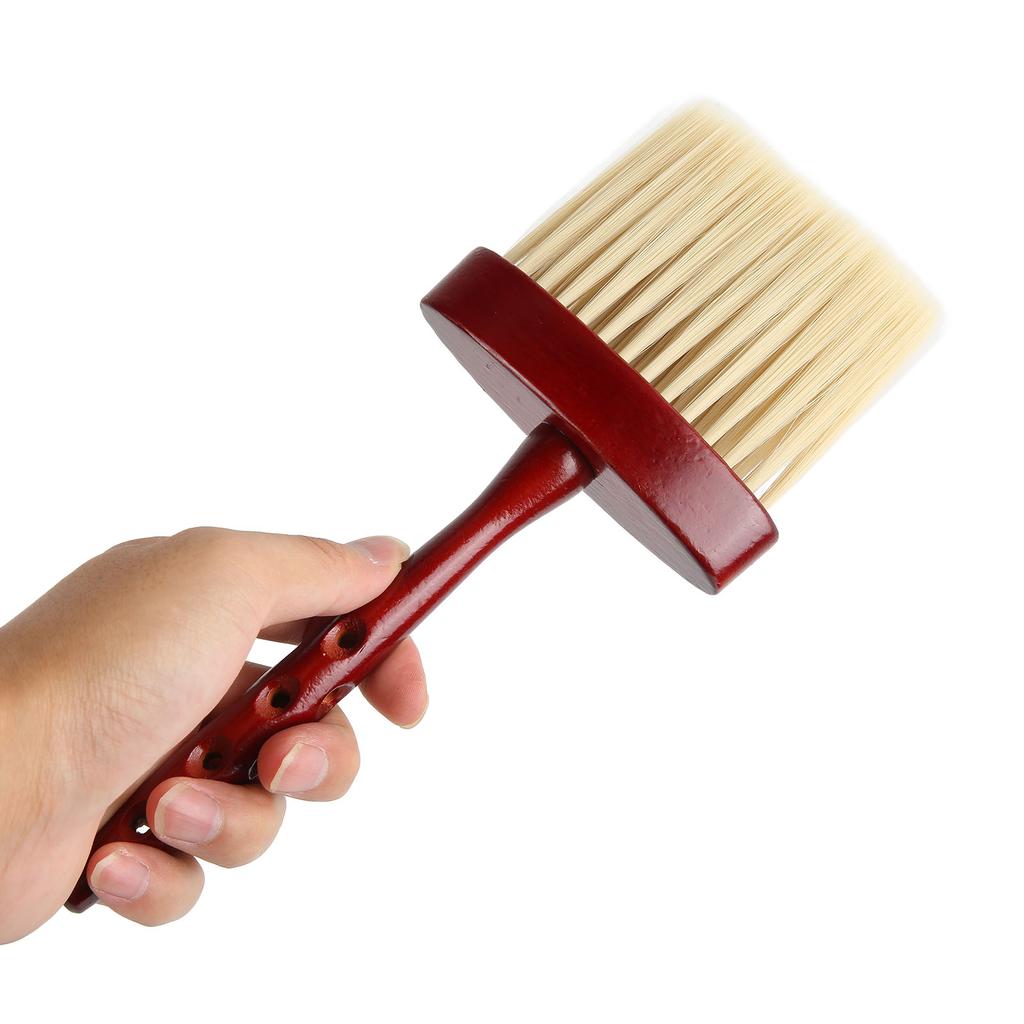 Barber Brush Neck Duster Wooden Long Handle Nylon Bristles Barber Brush Duster for Beauty Salon Hair Salon Home