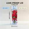 1PC Red Rose Bouquet Floral Print 750ml Color Plastic Sports Water Bottle Leakproof Flip Straw Lid Suitable for Sports Office Home Use