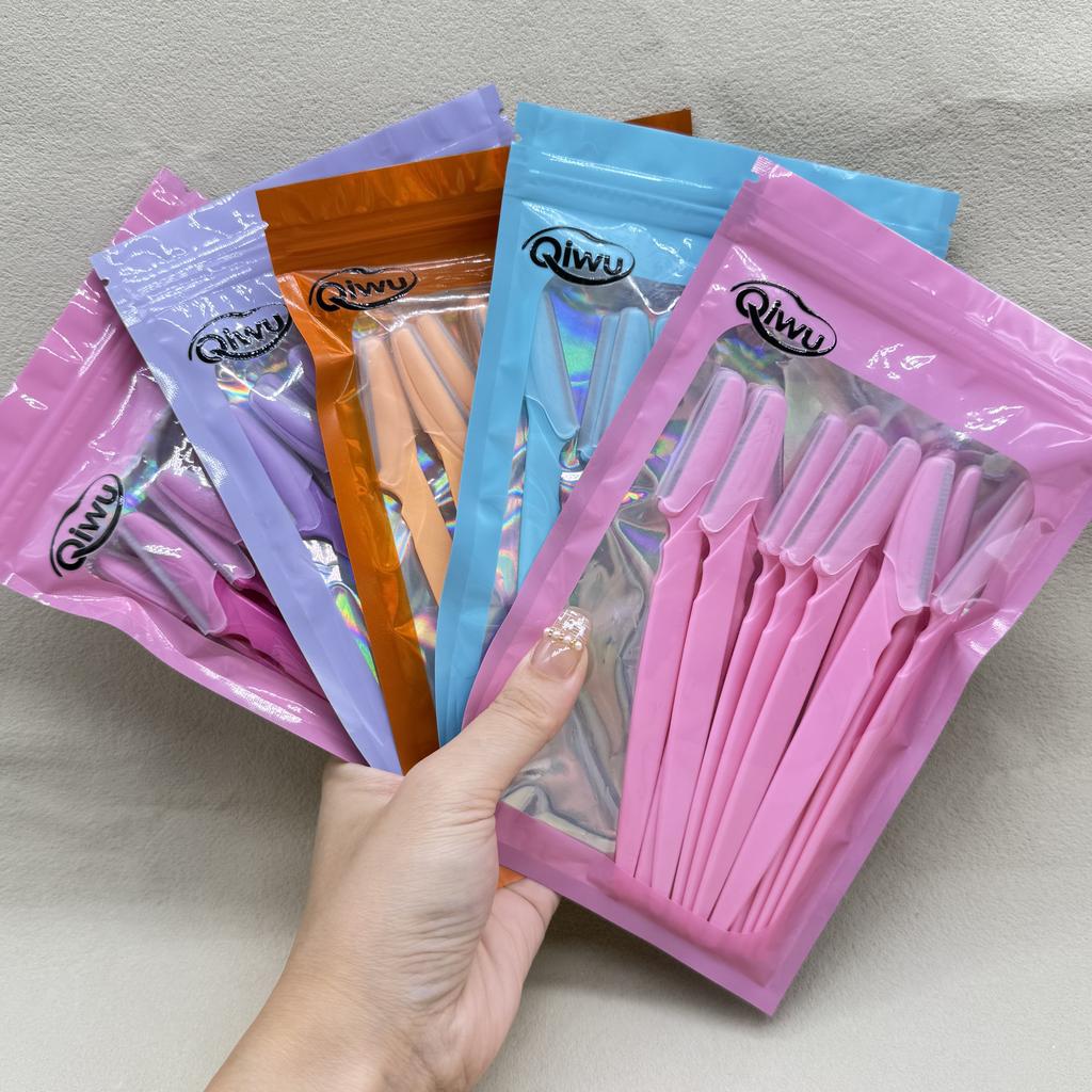 12Pcs Eyebrow Trimmer Face Shaver Kit, Portable Eyebrow Razor with Safety Guard for Facial Hair Removal and Makeup Beauty Tools