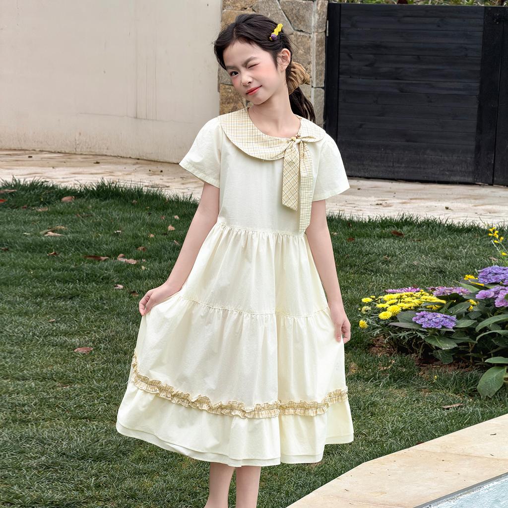 Girls' Summer Dress 2026 New Style Children's Elegant Girls' Summer Girls' Summer Girls' Beautiful Girls' Skirt