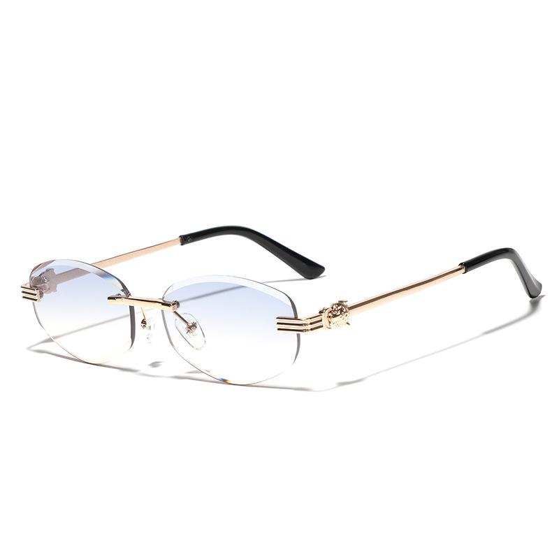 Glasses Borderless Polygonal Metal Sunglasses Men'S Delicate Sunglasses Women'S Ins Glasses