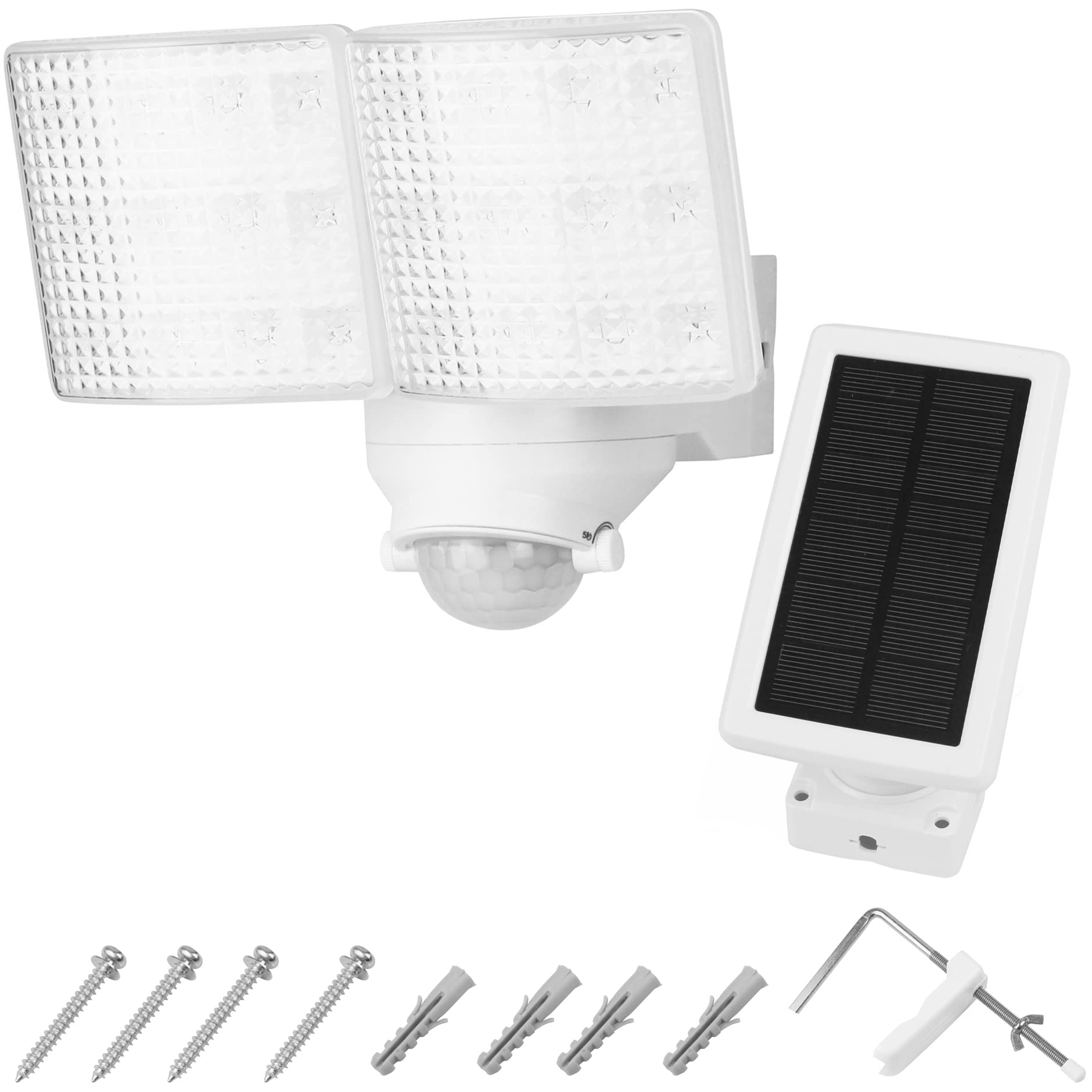 

comcon Solar Sensor Motion Sensor Security Entrance Domestic High Power Wide Rainproof LED Solar Sensor 2 Light, 1-Light Light, Outdoor, Indoor, білий