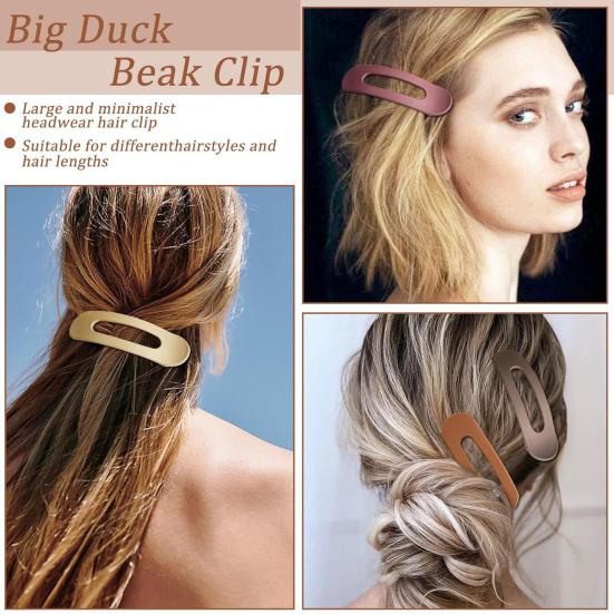 6/8Pcs Women Hair Clips Flat Hairpin Sturdy Non-Stuck Decorative Hair Claw Clips