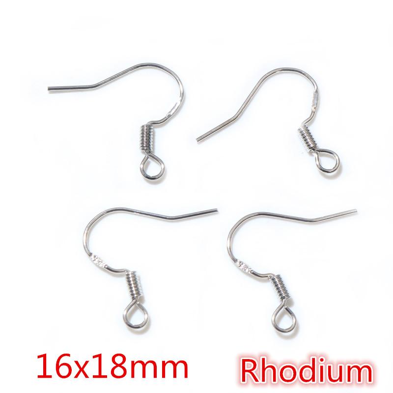 50pcs 2-Styles 925 Sterling Silver Plated Gold Rhodium Earrings Hooks Findings for DIY Earring Jewelry Making Accessories 