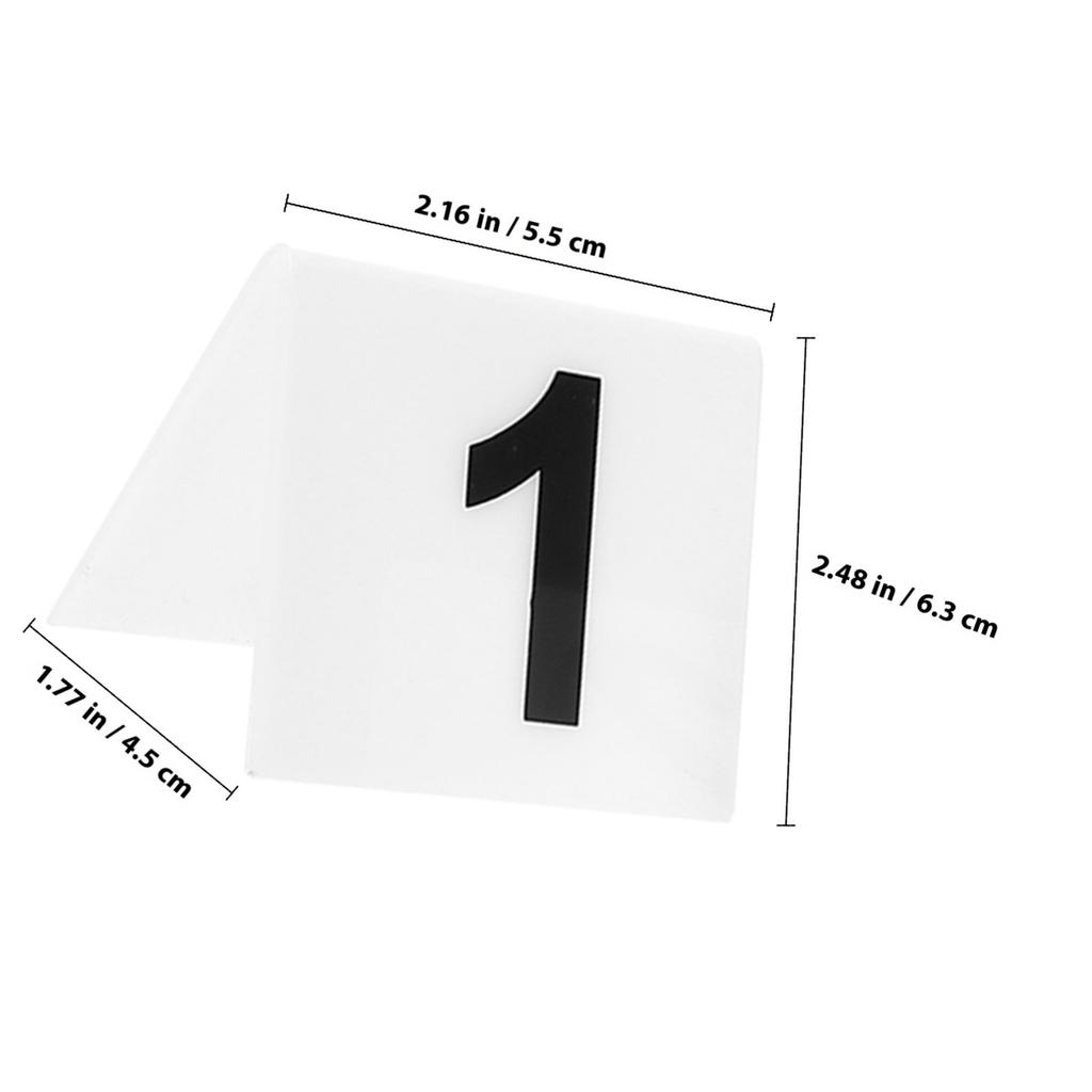 20Pcs Double Sided Acrylic Number Markers V Shaped Table Signs for Restaurant Cafe Office Reusable Table Number Markers Set
