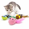 ZAYLUMO Cat Toy Set of 3 Small Birds with Catnip Gall Replacement Feathers and Bells Included Powder,