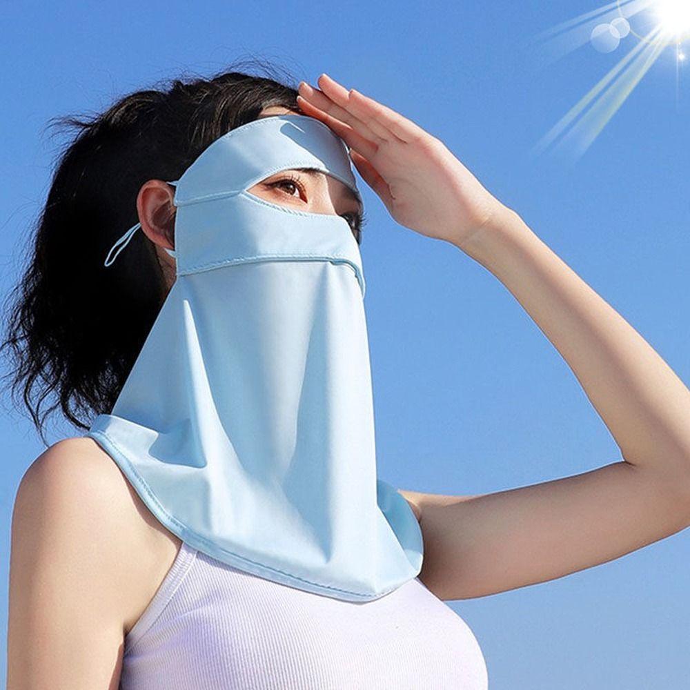 Veil With Neck Flap Womne Neckline Mask Summer Sunscreen Mask Face Gini Mask Men Fishing Face Mask