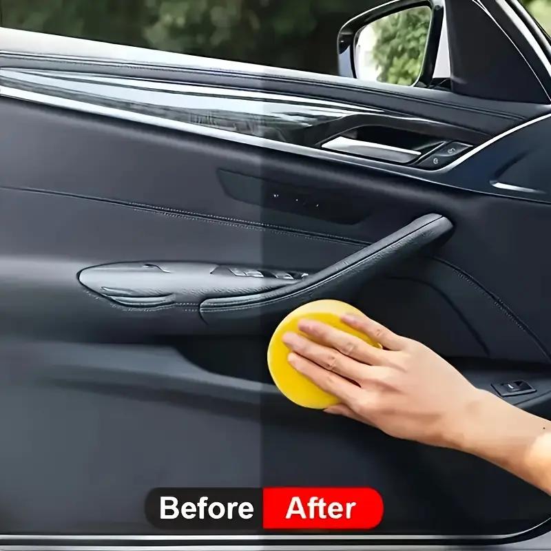 Car Interior and Exterior Dual Black Plastic Restoration wax,Can Be Used for Tire Blackening,seat Polishing,dashboard Brightenin