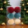 6pcs/set 6cm Velvet Christmas Balls for Xmas Tree Flocked Xmas Ball Hanging Pendents Festival Party Home Decor Supplies