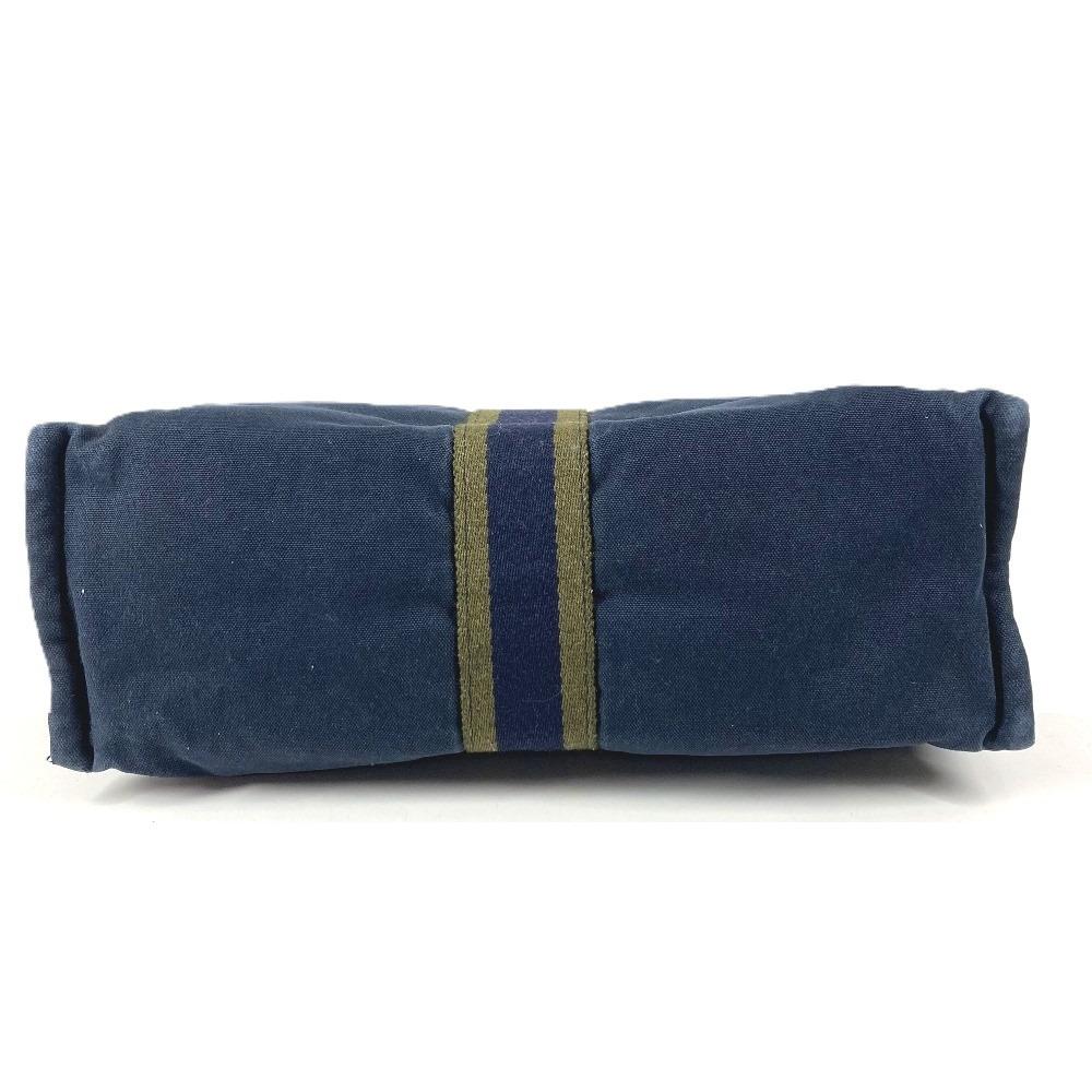 HERMES Fourre Tout Bag Pouch Bag Clutch bag cotton Navy
