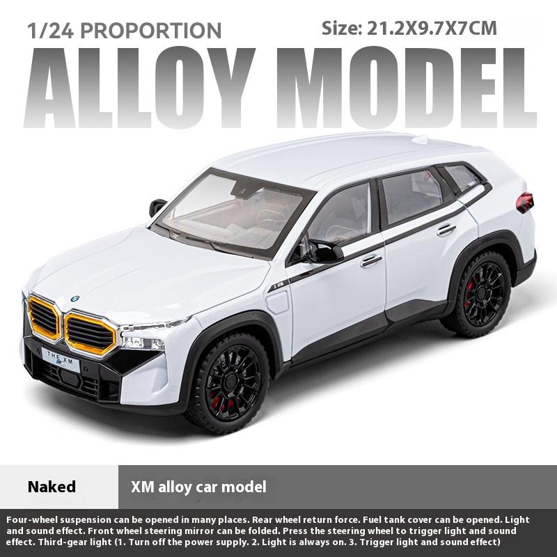 1/24 Scale BMW XM Alloy Metal Diecast Model Car Casting Sound And Light Children's Toys Gift With Kids Collectibles Hobbies Gifts
