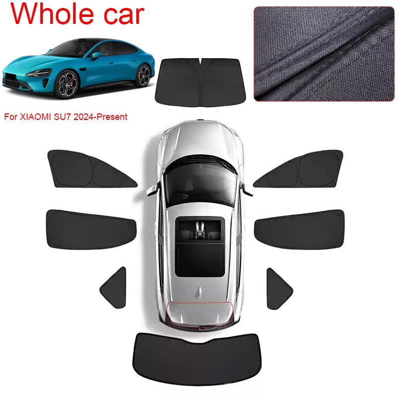 Car Black Window Privacy Sunshade For XIAOMI SU7 2024-Present Auto Anti-UV Heat Insulation Protect Cover Interior Accessory