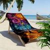 Sternenklare Wüstennacht mit Kaktus Kunststil Strandtuch schnelltrocknend für Reisen Outdoor-Sportarten Joggen Strand und Schwimmen