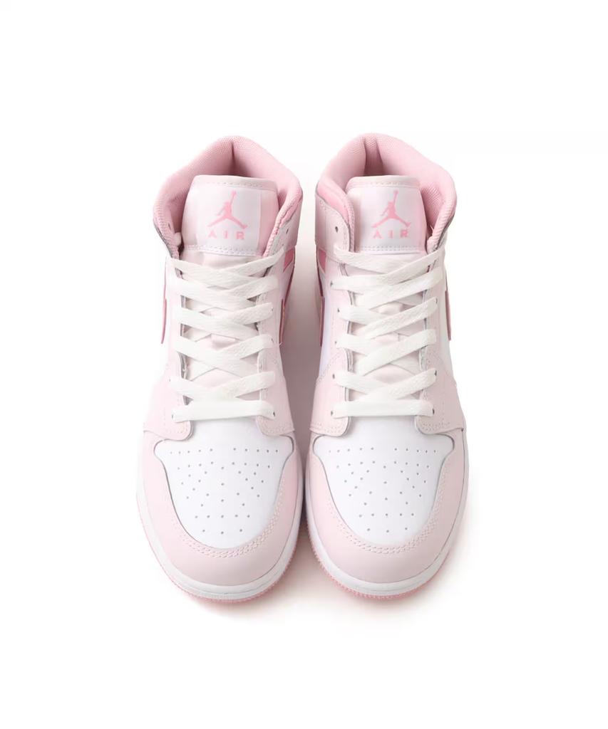 DQ8423-600 Nike GS Air Jordan 1 Mid Pearl Pink White Medium Soft Pink