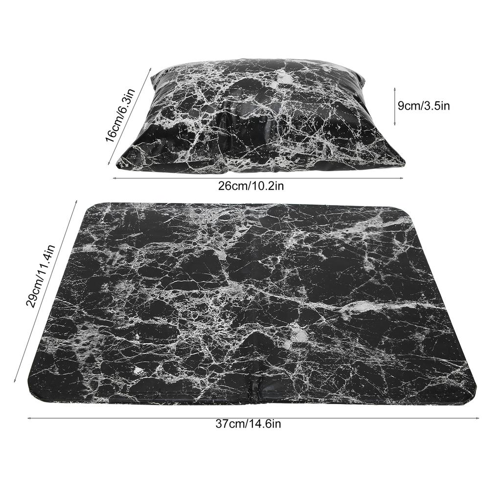 Marbling Nail Art Hand Pillow PU Leather Washable Folding Table Pad Hand Rest Mat