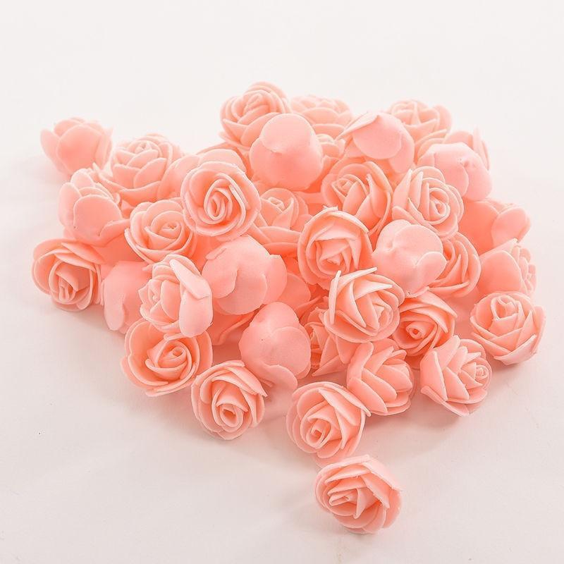 50Pcs/lot DIY Handmade Foam Flowers 3.5cm Rose Flower Head Artificial PE Foam Rose Wedding Decoratio