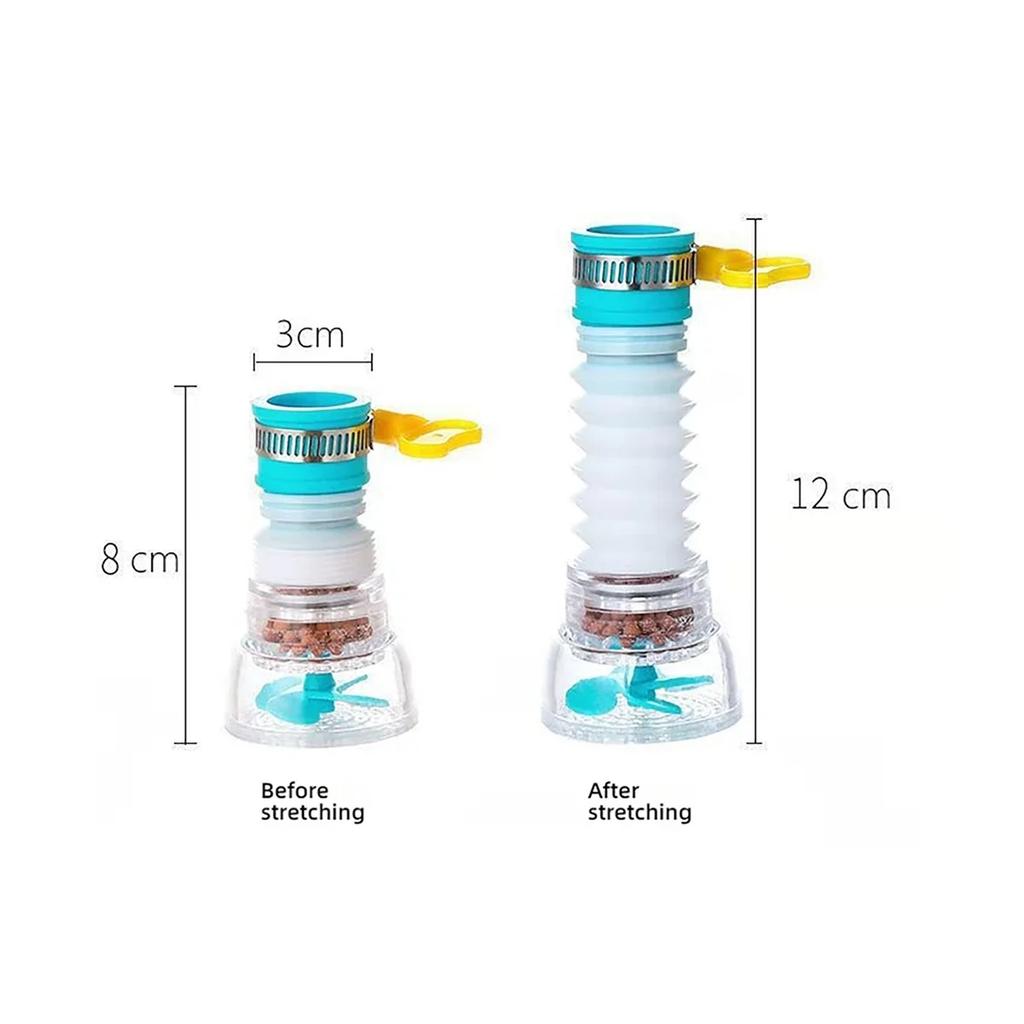 Faucet Water Filter 360 ° Rotating Telescopic Kitchen Faucet Showerhead Nozzle Splash Proof Household Water-saving Device