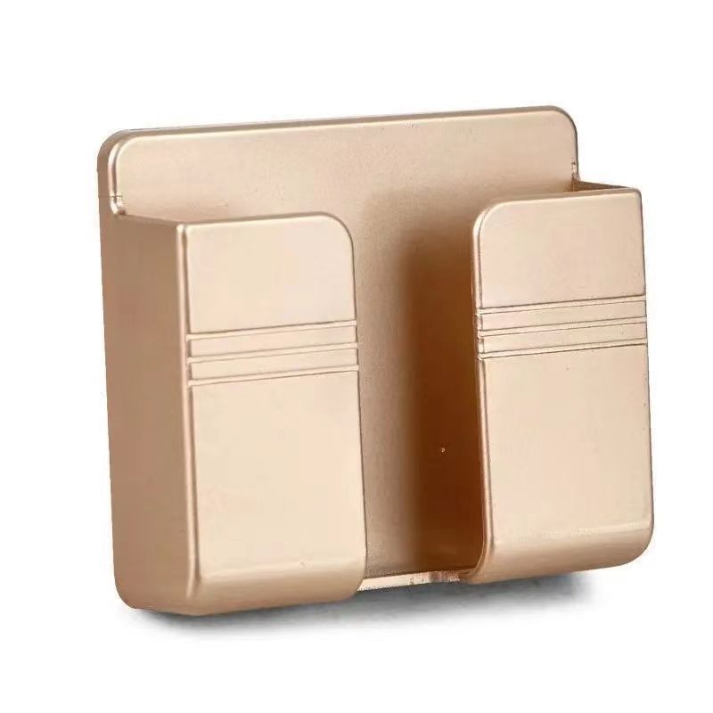 Wall Mobile Phone Holder Plug Phone Charging Stand Remote Control Storage Box Bracket Punch-free Mounted Organizer Holders 3