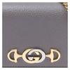 Gucci Zumi Double G buckle grained leather chain card holder wallet handbag women's gray classic recommendation