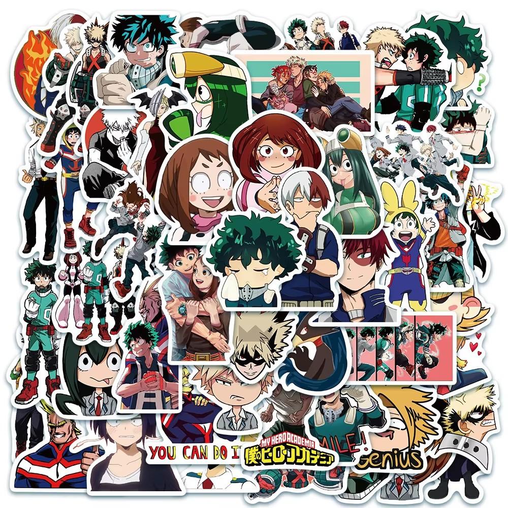 1050 100Pcs My Hero Academia Stickers Deku Japanese Anime Boku No Hero Academia Sticker Bakugou Katsuki All Might Decal Toy