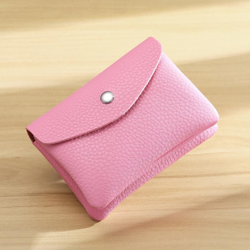 Genuine Leather Double Layer Coin Purse & ID Card Holder with Zipper