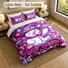 Christmas Theme Personalized 3Pcs Bedding Set Custom Text & Name 1 Sheet 2 Pillowcases Household Bedding 1pc