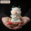 Meditation Dragon With Gold-stamped Fabric Cushion Tea Pet Traditional Tea Games Tea Figurine Play Toys Tea Statue Ornaments