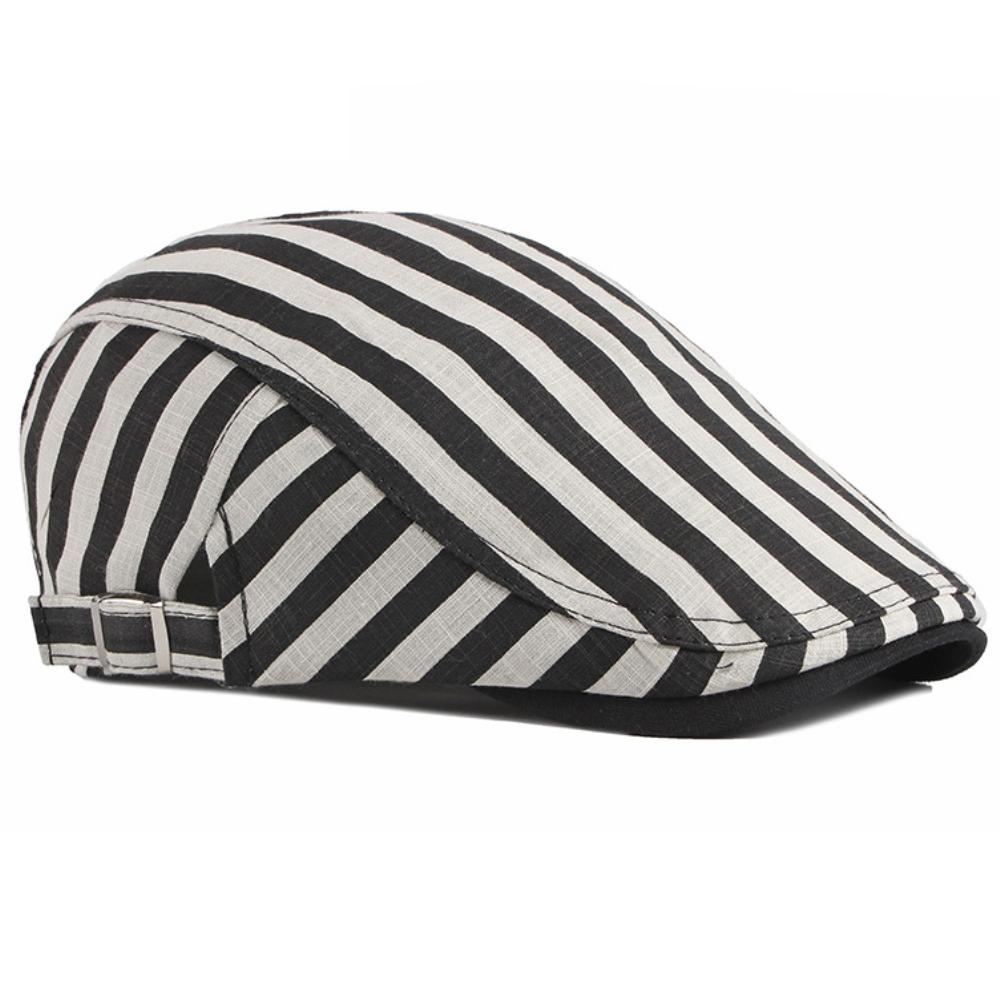 HT4623 Beret Cap Men Women Spring Summer Cap Hat New Artist Painter Beret Hat Adjustable Striped Ivy Flat Cap Male Female Berets