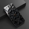 Black artistic flower Tempered Glass Phone Case For iPhone 17 Pro Max 11 12 13 14 15 16 Pro 17Air 16E 7 8 Plus XR XS Max Cover