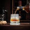 Whiskey Glasses Rotating Whisky Glass with Glass Base 360 Rotate Degrees Crystal Rum Glass for Cocktail Party Drinking