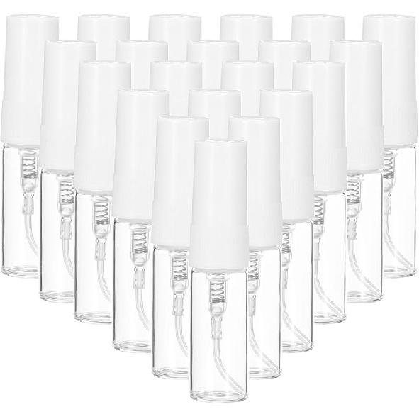 PATIKIL 2ml Glass Mini Perfume Sample Bottles, 20 Pcs Fine Mist Refillable Empty Mini Spray Bottle Fragrance Sample Bottles Sprayer for Perfume 3ml белый