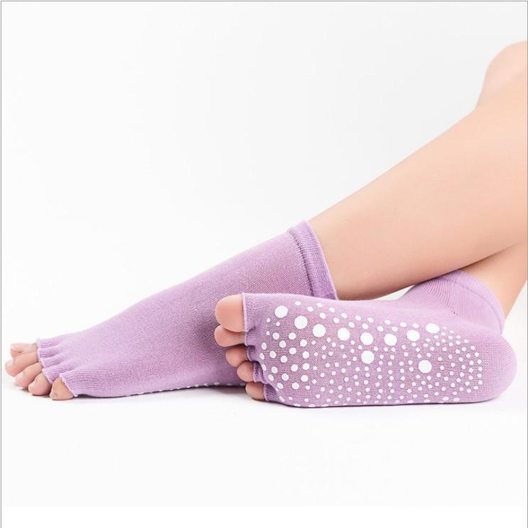 Women's Non-Slip Cotton Five-Finger Yoga Pilates Toe Socks