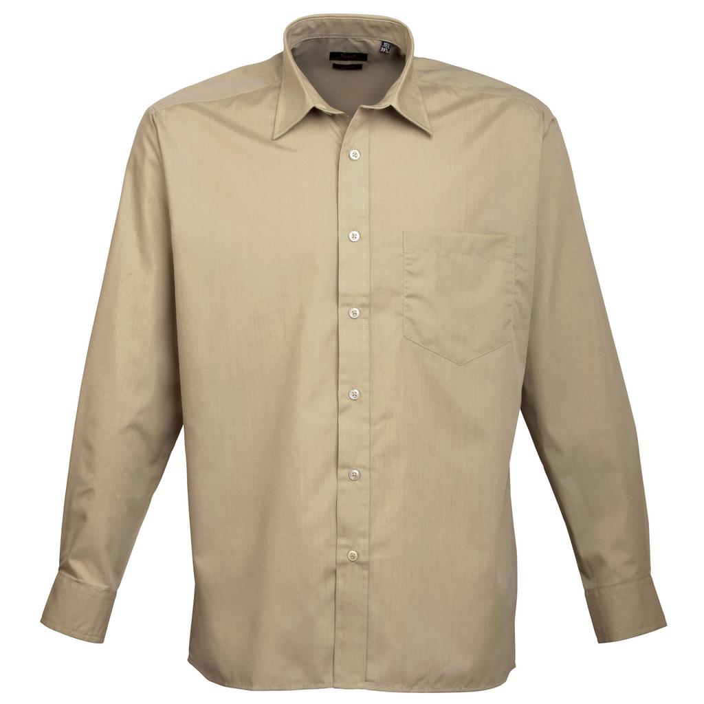 Premier Mens Premier Poplin Long-Sleeved Formal Shirt