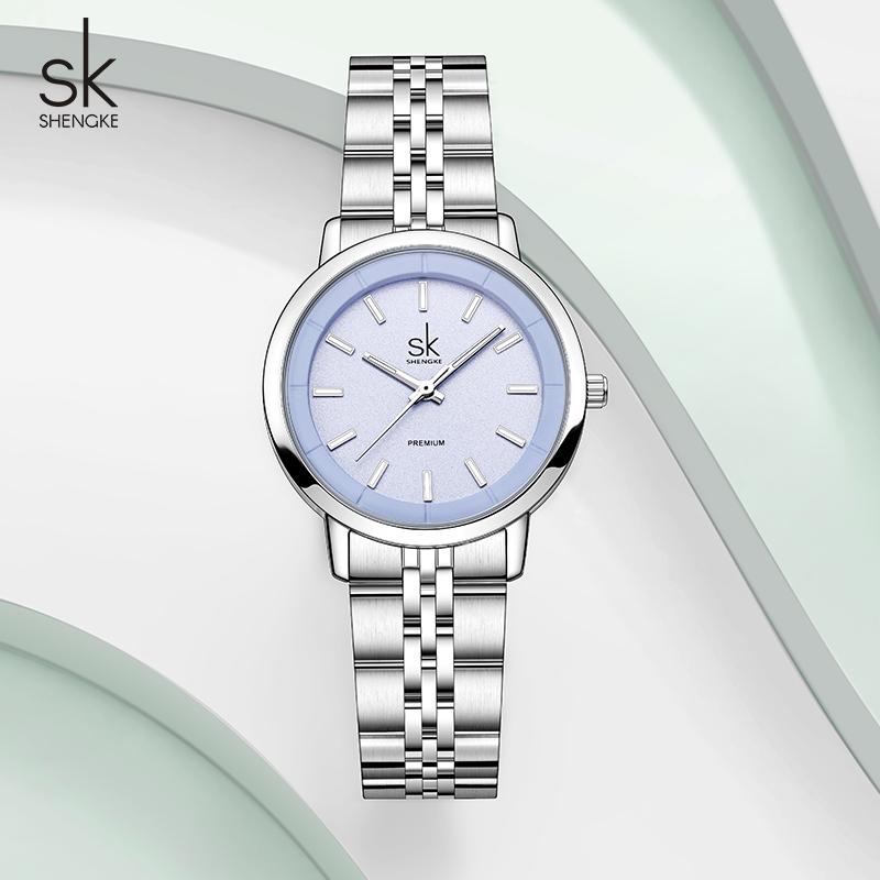 SHENGKE Nový Design Dámské Módní Hodinky Top Značka Nerezová Ocel Dámské Křemenné Náramkové Hodinky Elegantní Dámské Nejlepší Dárky Hodiny