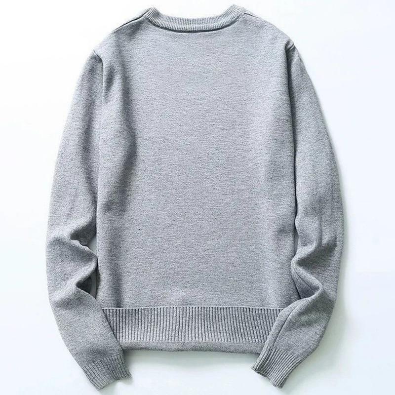 Men S Slim Fit Crew Neck Long Sleeve Knit Sweater Autumn Casual