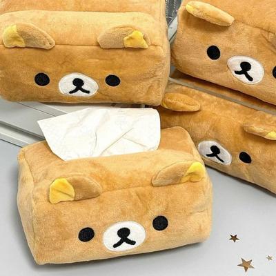 Rilakkuma Good-looking Plush Tissue Box Anime Cartoon Home Living Room Bedroom Cute Paper Holders Fashion Napkin Storage Bag