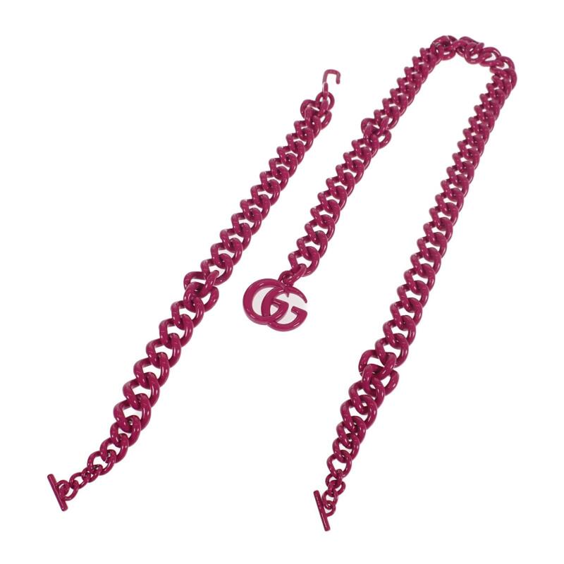 Gucci 699757 Shoulder Bag Fusha Pink Leather Women