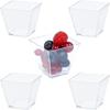 25pcs 60ml Mini Dessert Cups Square Plastic Cups Reusable Jelly Mousses Appetizer Cup Food Container Party Birthday Decor