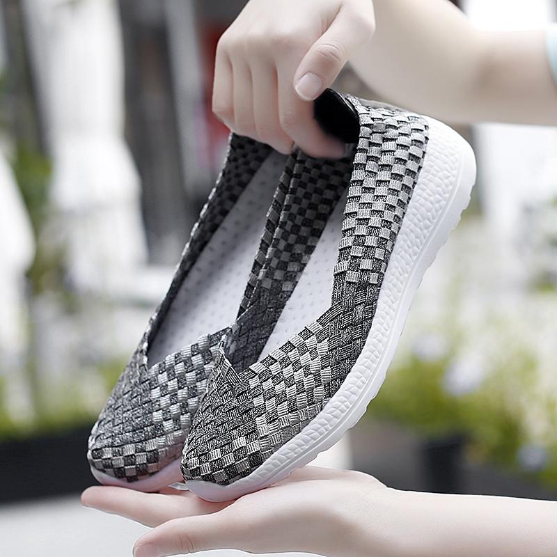 Mocassini Estivi Rosa Scarpe da Passeggio sulla Spiaggia Donna Multicolore Intreccio Casual Morbidi Slip-on Mocassini Piatti Intrecciati Scarpe da Ginnastica Taglie Forti