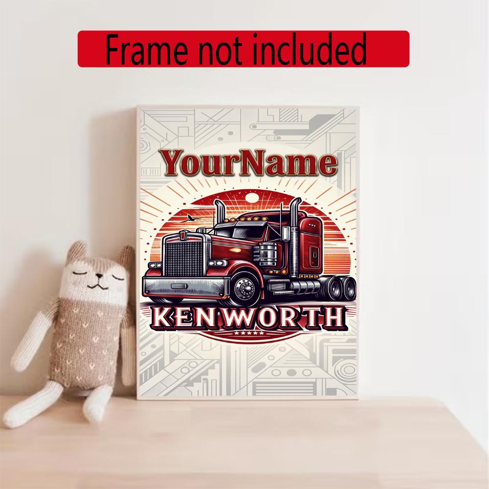 Peterbilt Heavy Trucks Customize Your Name Diamond Painting Round Diamond Diy Frameless Holiday Artwork Suitable For Home Office Wall Decoration