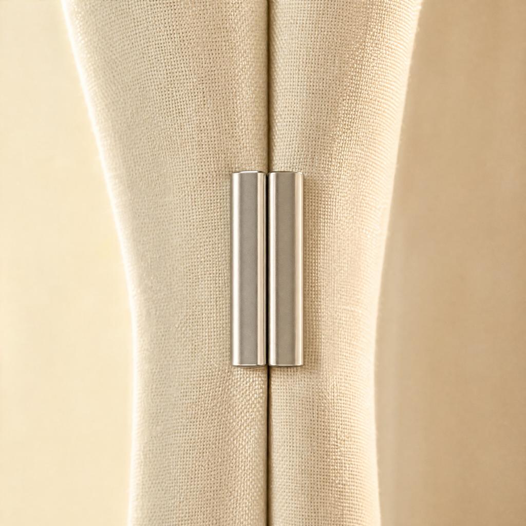 Magnetic Curtain Tiebacks, No Drilling Curtain Clips for Curtains, Door Curtains, Bed Curtains and Cabinet Doors, Strong Closure Rings
