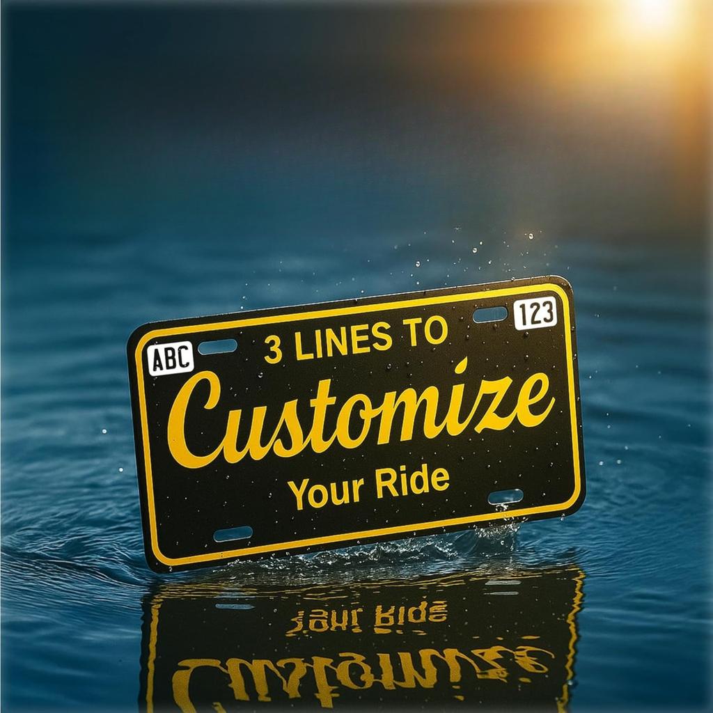 Custom 2D Flat License Plate 12x6 Inch, Personalized Car Tag with Photo, Text, Logo, Lightweight Thickened, 4 Pre-Cut Holes