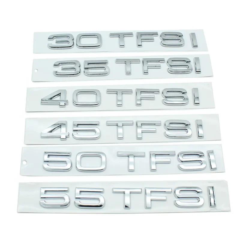 For Audi Chrome Black 3D Letters 30TFSI 35TFSI 40TFSI 45TFSI 50TFSI 55TFSI Rear Trunk Emblem Badge Sticker Car Acessories