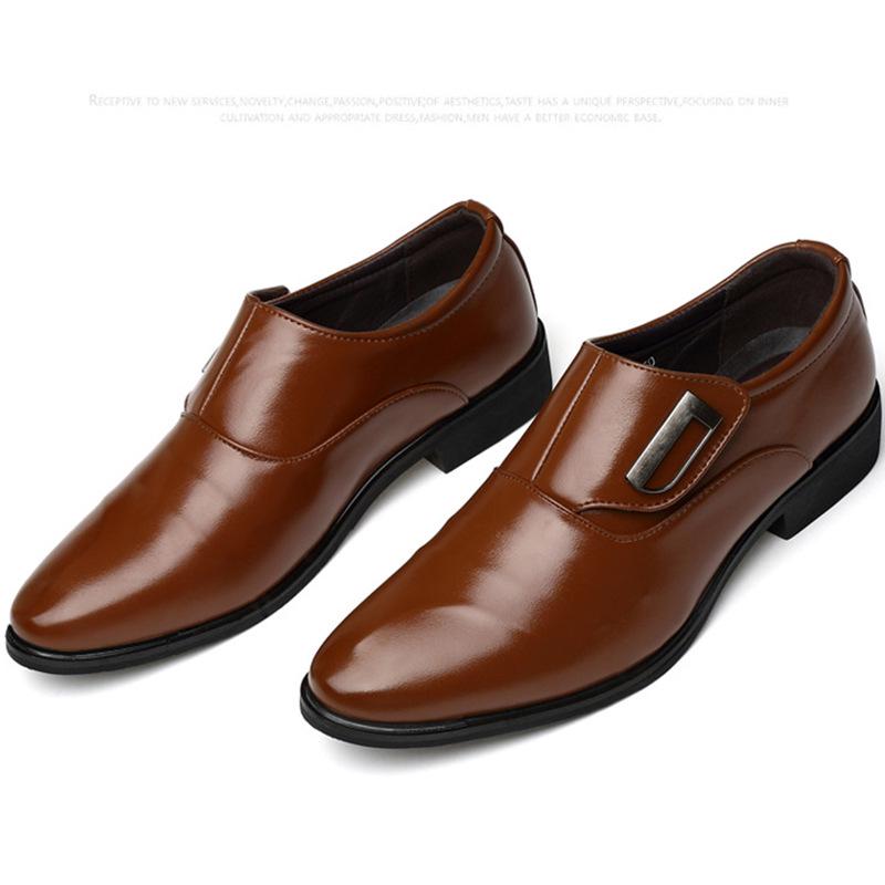 Scarpe da Uomo Taglia Grande Scarpe Casual alla Moda Scarpe Eleganti Formale Slip-on Scarpe in Pelle da Uomo Scarpe in Pelle a Punta Britanniche Coreane
