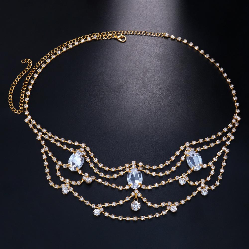 Vintage Trend Rhinestone Head Chain Forehead Headband Indian African Bohemian Hair Accesories Crystal Fringe Tiara Headdress