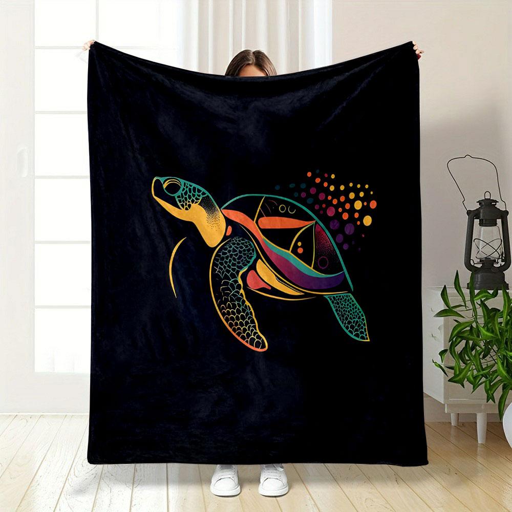Colorful Geometric Turtle Design Print Blanket Soft and Cozy Perfect for the Living Room Bed Sofa or a Nap,gift