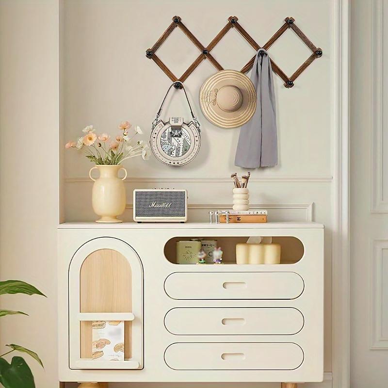 1Pc Rows Of Behind The Door Hooks Bathroom Wall Mounted Coat Racks Living Room Telescopic Movable Coat Rack Bedroom