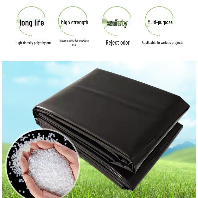 Waterproof HDPE Fish Pond Liner, 0.5mm Black Foldable Liner for Fish Farming.