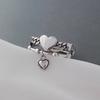 Silve Zircon Bead Ring For Women Girl Party Gift Sweet Cool Versatile Vintage Korean Jewelry Dropshipping